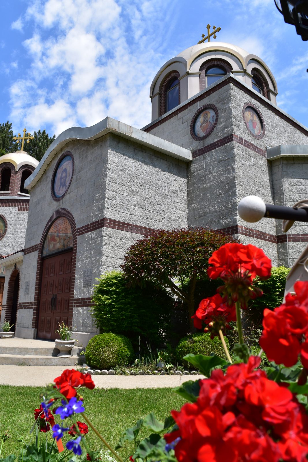 Flowers on the monastery grounds