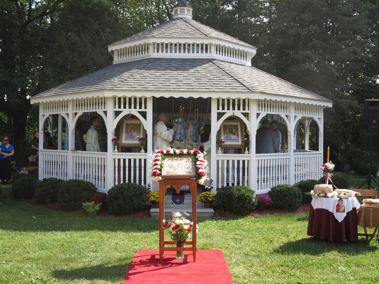 The gazebo where the Slava Liturgy is served