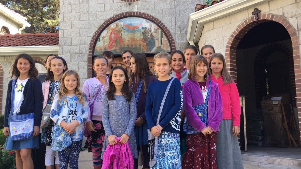 Children at the monastery summer camp